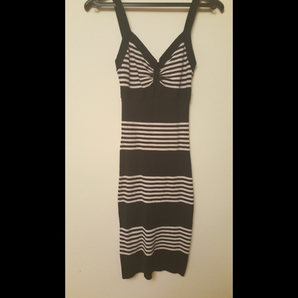 BCBGMaxAzria Black & white stripe dress